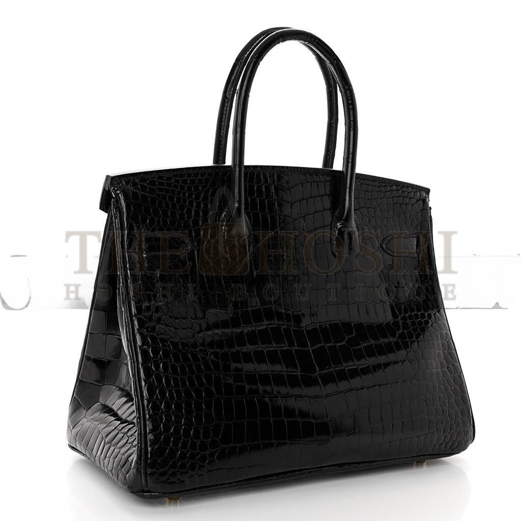 H**me5 MASTER NOIR BLACK GHW NILOTICUS CROCODILE BIRKIN 30 HANDBAG (30*22*16cm) Master Quality